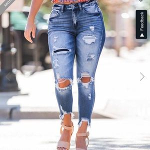 NWT Kancan Kurvy Mid Rise Ankle Skinny